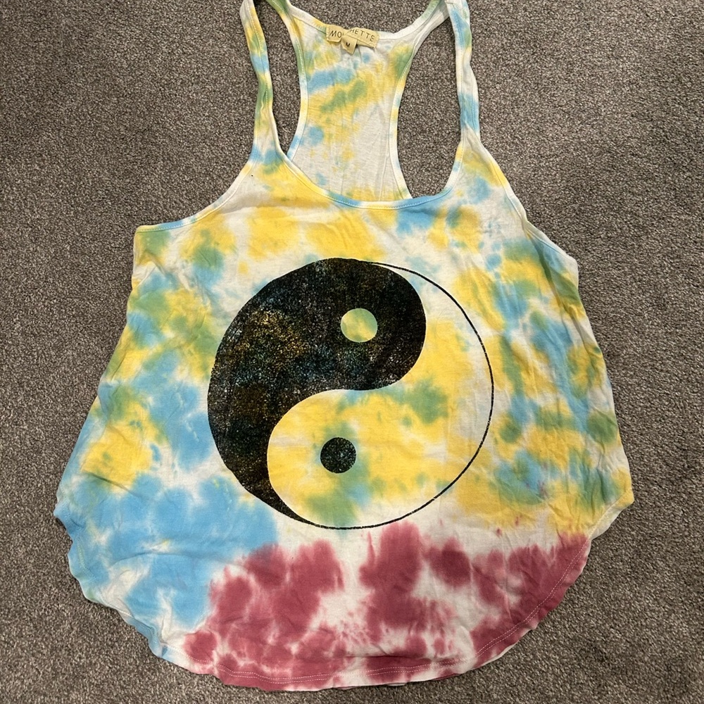 Tie-Dye urban Outfitters Yin Yang Racerback Tank - Multicolor Size Medium